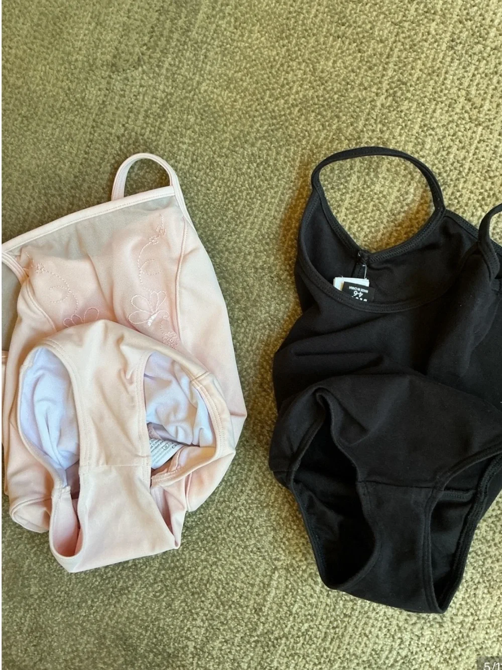 Bloch Girls' -Sz 4-6T- Pink and Black Dance Ballet Leotard 3pc. Bundle